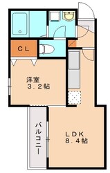 和白駅 徒歩3分 1階の物件間取画像